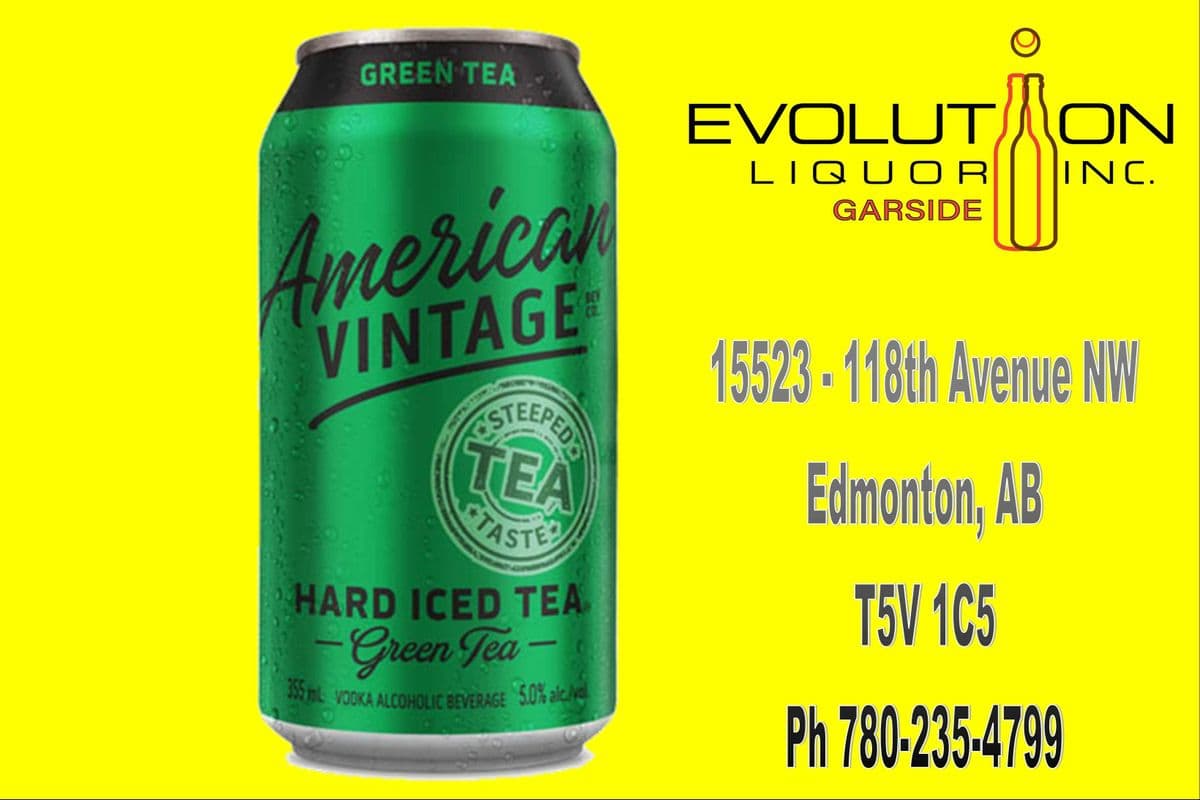 American Vintage Hard Iced Tea Green Tea C355-01 (1 x 355ml Can)