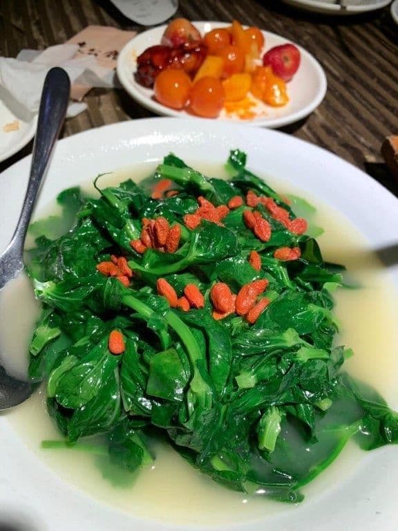 PeaTipsWolfberryInConsomme 杞子上湯浸豆苗 例