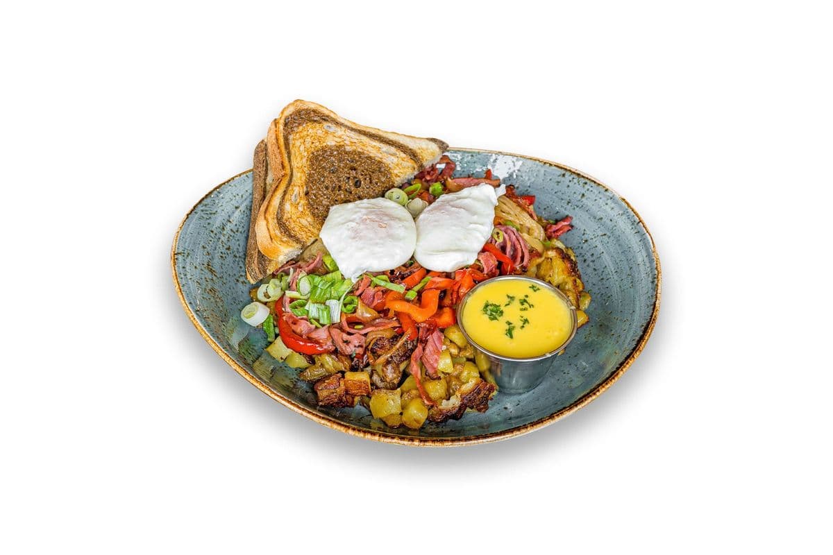 Montreal Smoked Meat Hash and Eggs