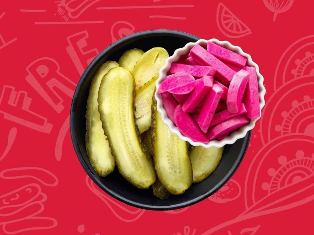 Large Pickles and Turnips Dish