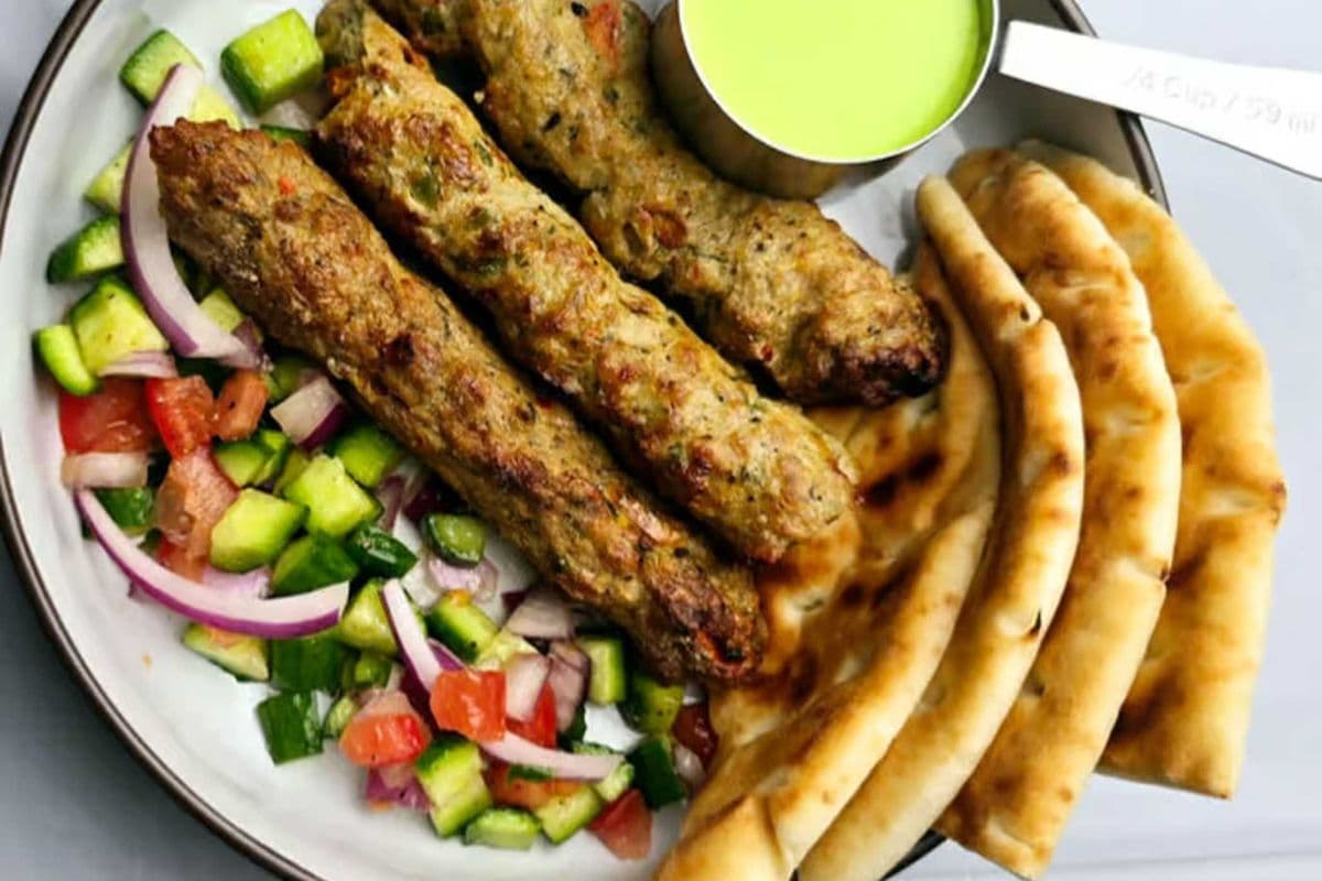 Seekh Kebab (3pcs) and Garlic Naan