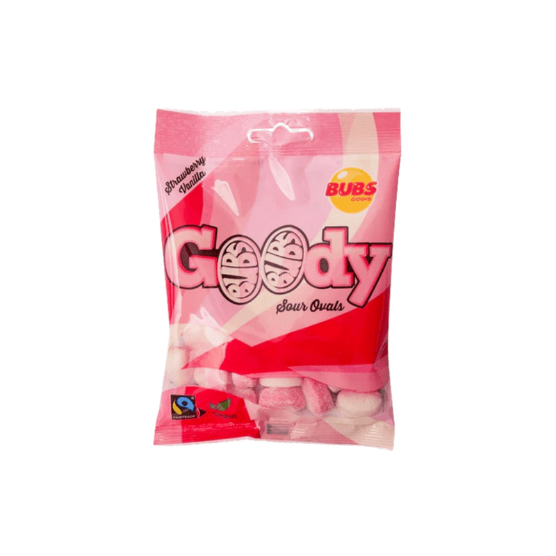 Bubs Goody Sweet & Tangy Ovals Strawberry Vanilla Vegan – Sweden (90g)
