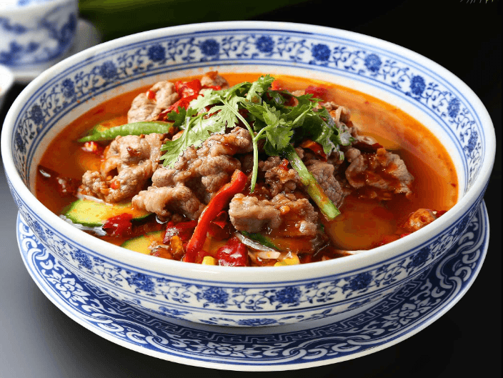 Boiled Beef slices in Chili Sauce 水煮牛肉