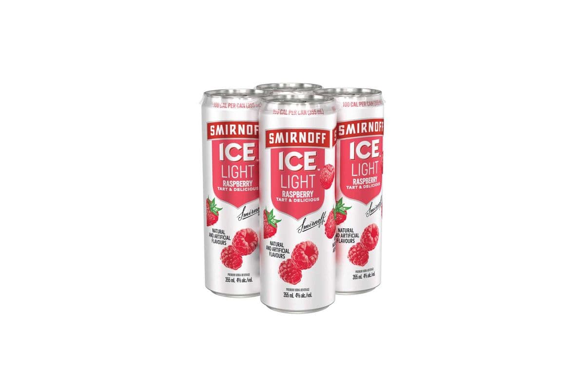 Smirnoff Ice Light Raspberry (4 x 355mL Cans)