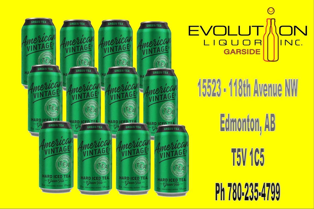 American Vintage Hard Iced Tea Green Tea C355-12 (12 x 355ml Can)