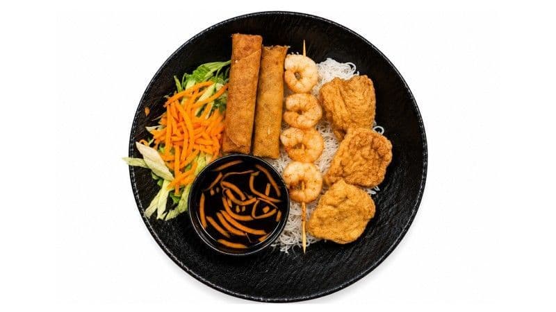 B14 - FISHCAKE & SHRIMP SKEWER