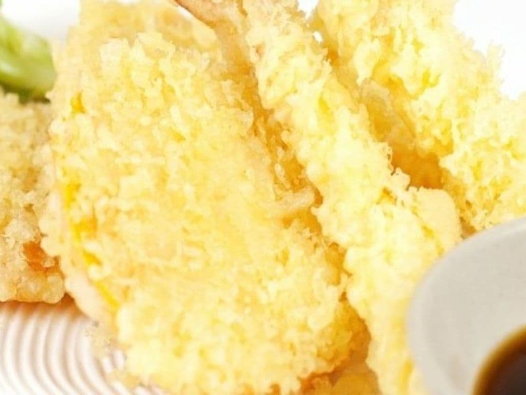 Prawn and yam tempura