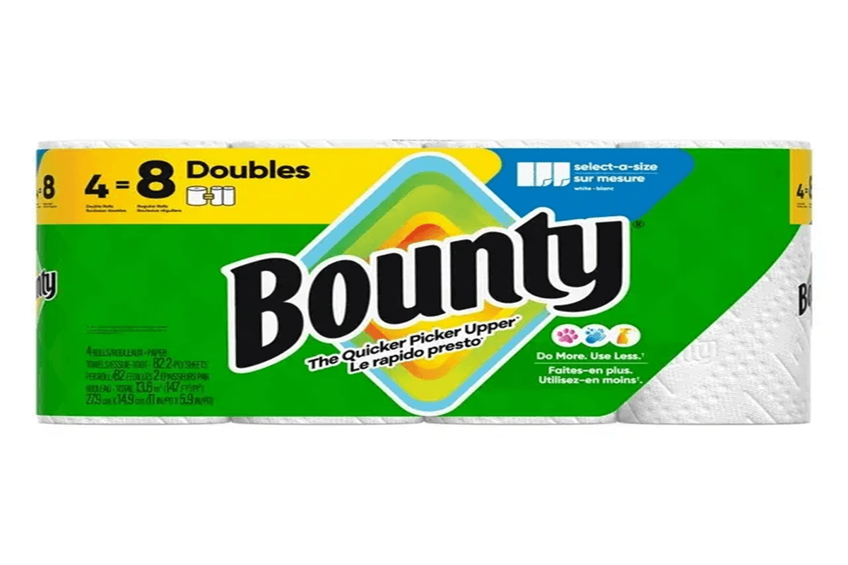 Bounty Paper Towels Select-A-Size White - Four Double Rolls Per Roll (4 Count)