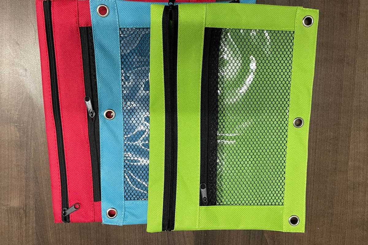 Pencil Case Mesh 3-Hole 1pk