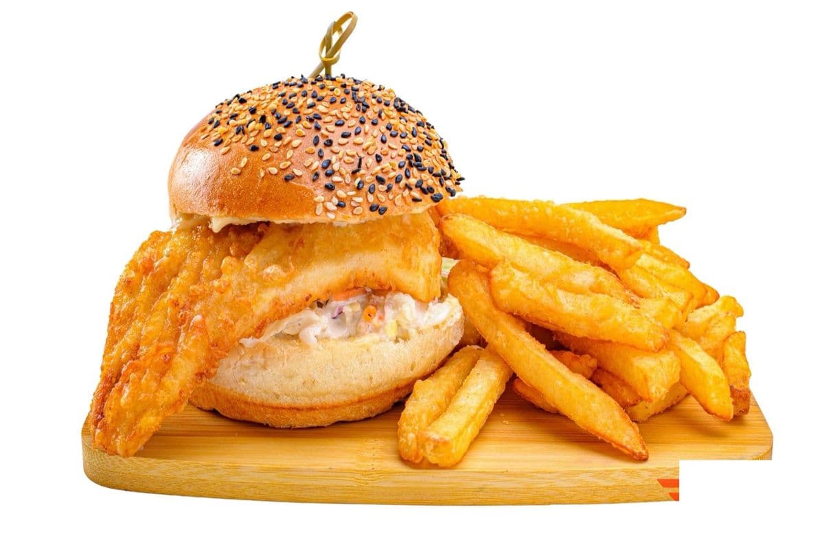 Haddock Fish Burger with Fries