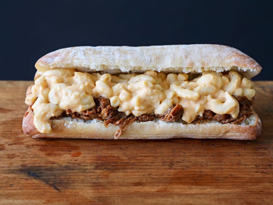 Pork w/ Mac Sandwich