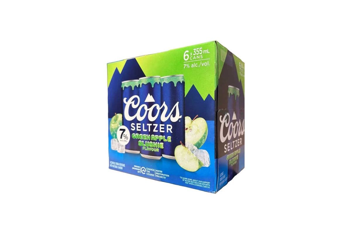 Coors Seltzer Slushie Green Apple (6 x 355ml Cans)