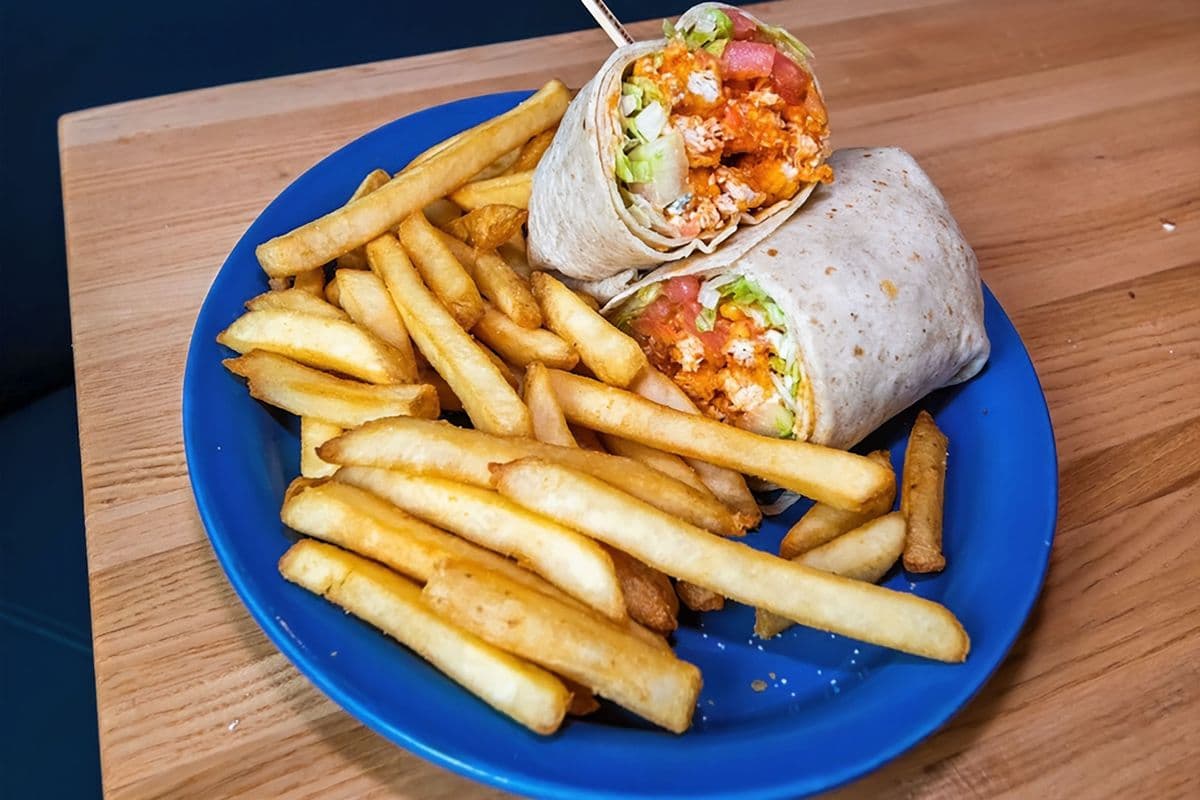 In house Shrimps wrap with fries