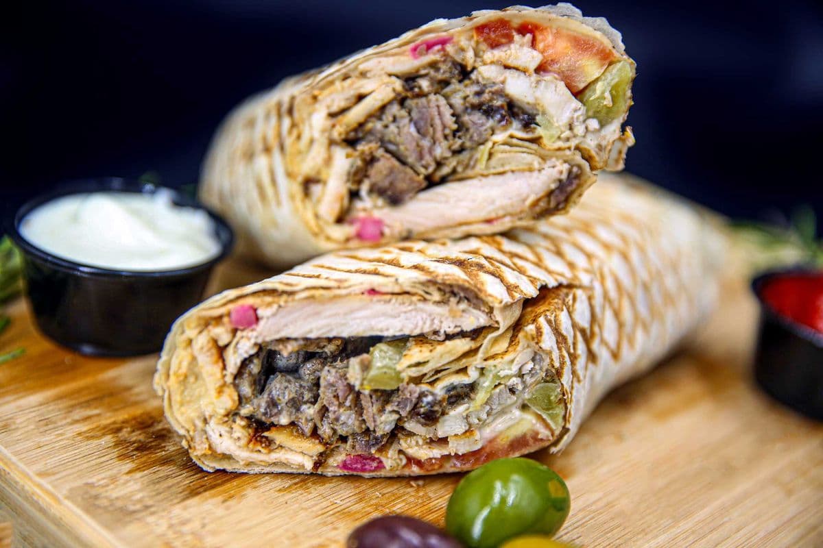 Beef/Lahm Shawarma Wrap.