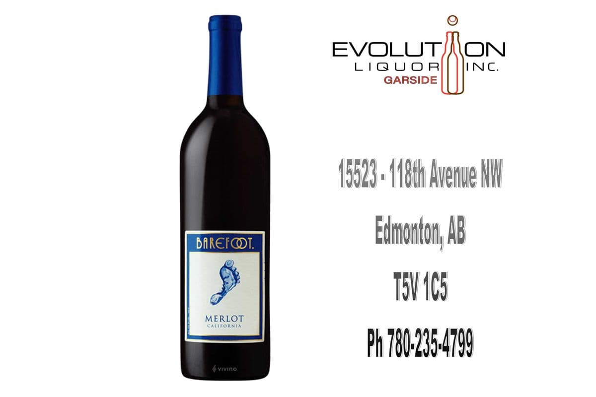 Barefoot Merlot 0750G (1 x 750ml Glass Bottle)