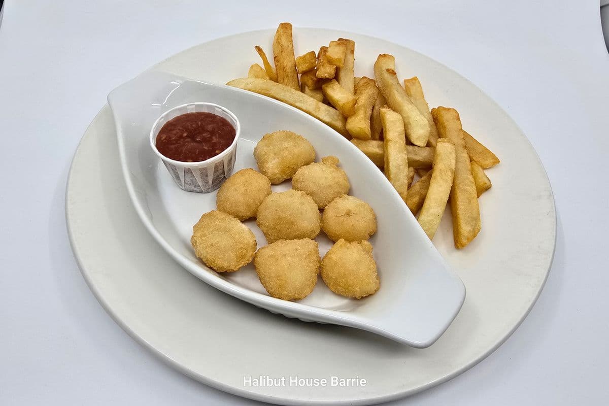 Breaded Scallops (8 pcs) and Chips