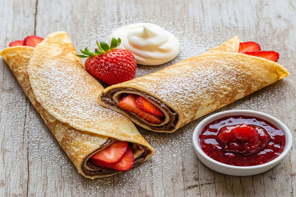 Nutella Strawberry Crepes