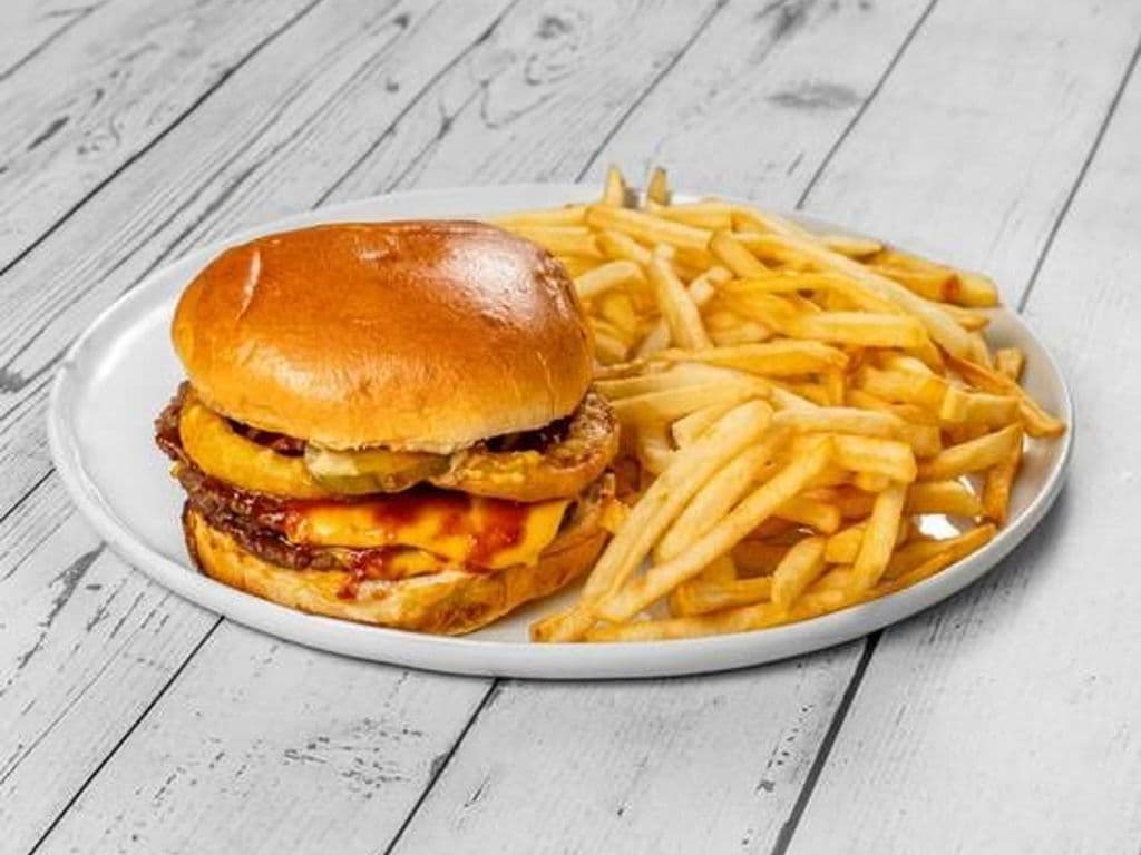 Lone Star BBQ Onion Ring Burger
