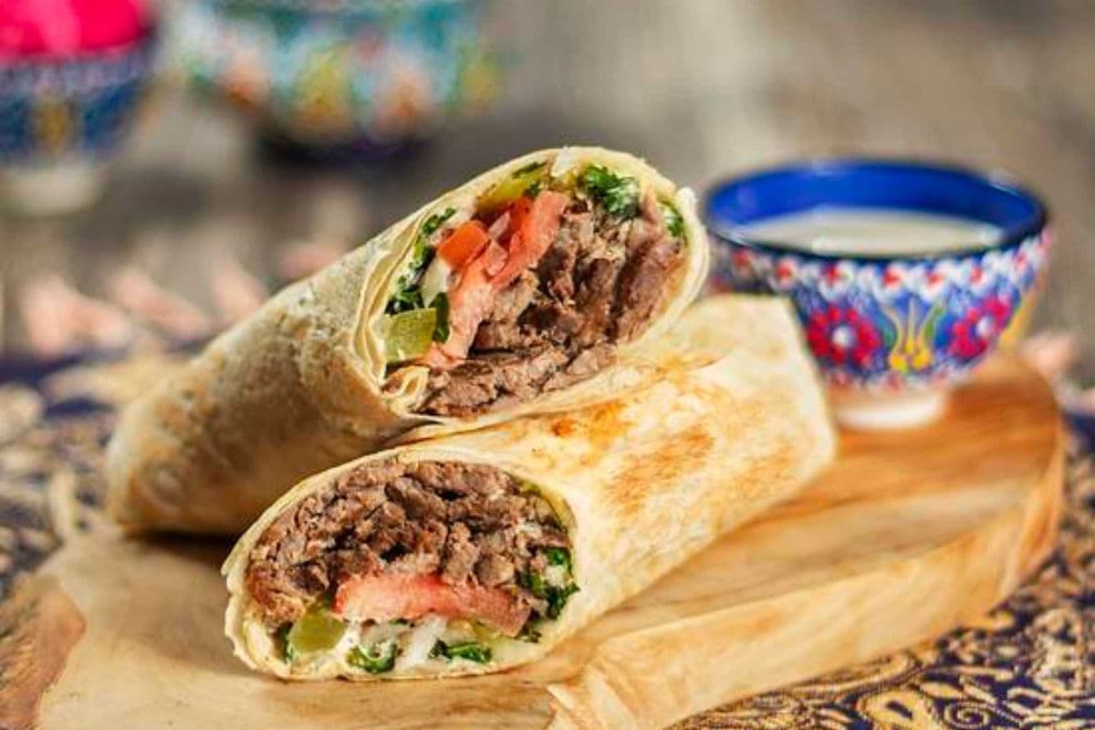 Beef Shawarma Saj Wrap
