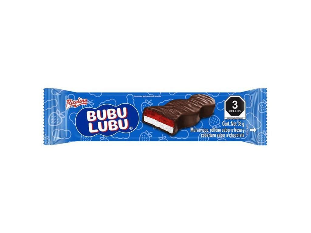 Ricolino Bubu Lubu Strawberry Cookie Chocolate and Marshmallow Bar