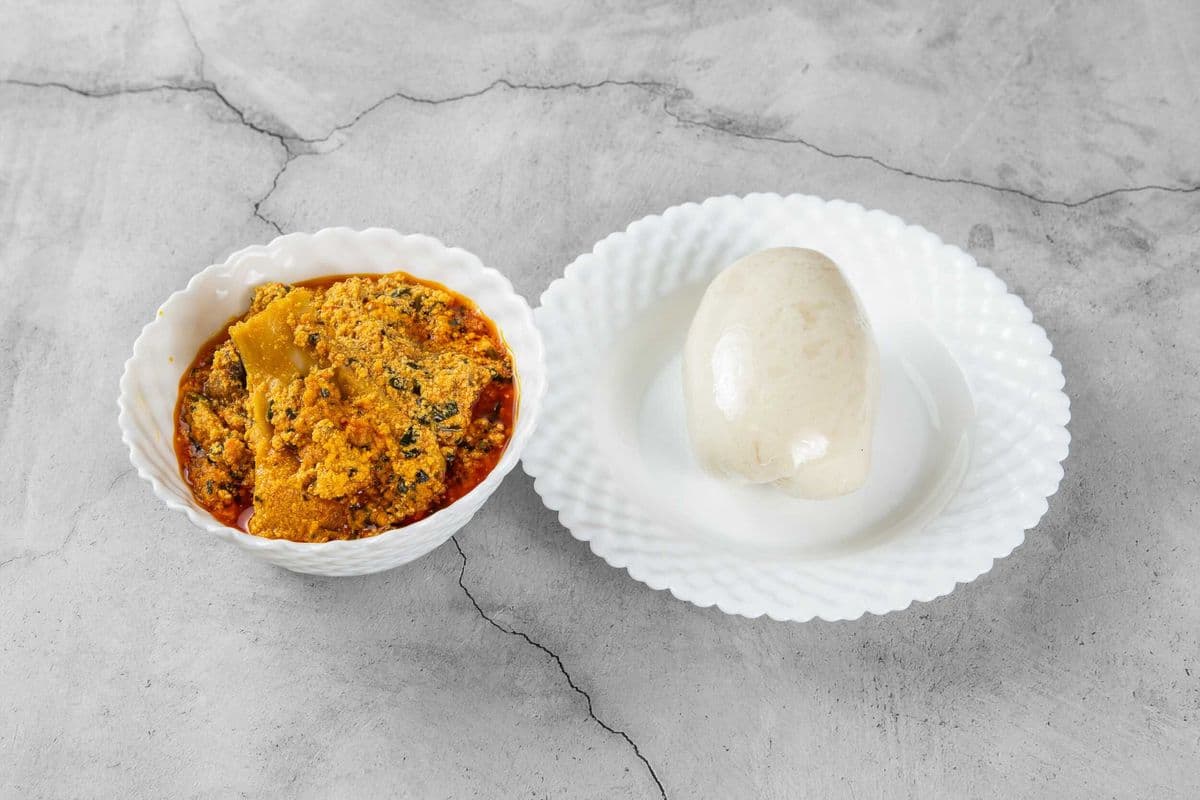 Egusi Soup with Pounded Yam