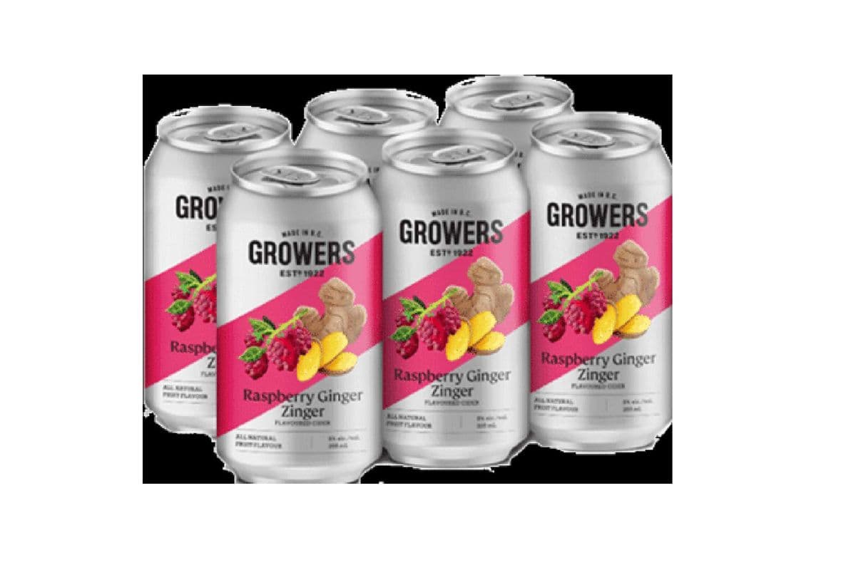 Growers Raspberry Ginger (6 x 355 ml Cans)