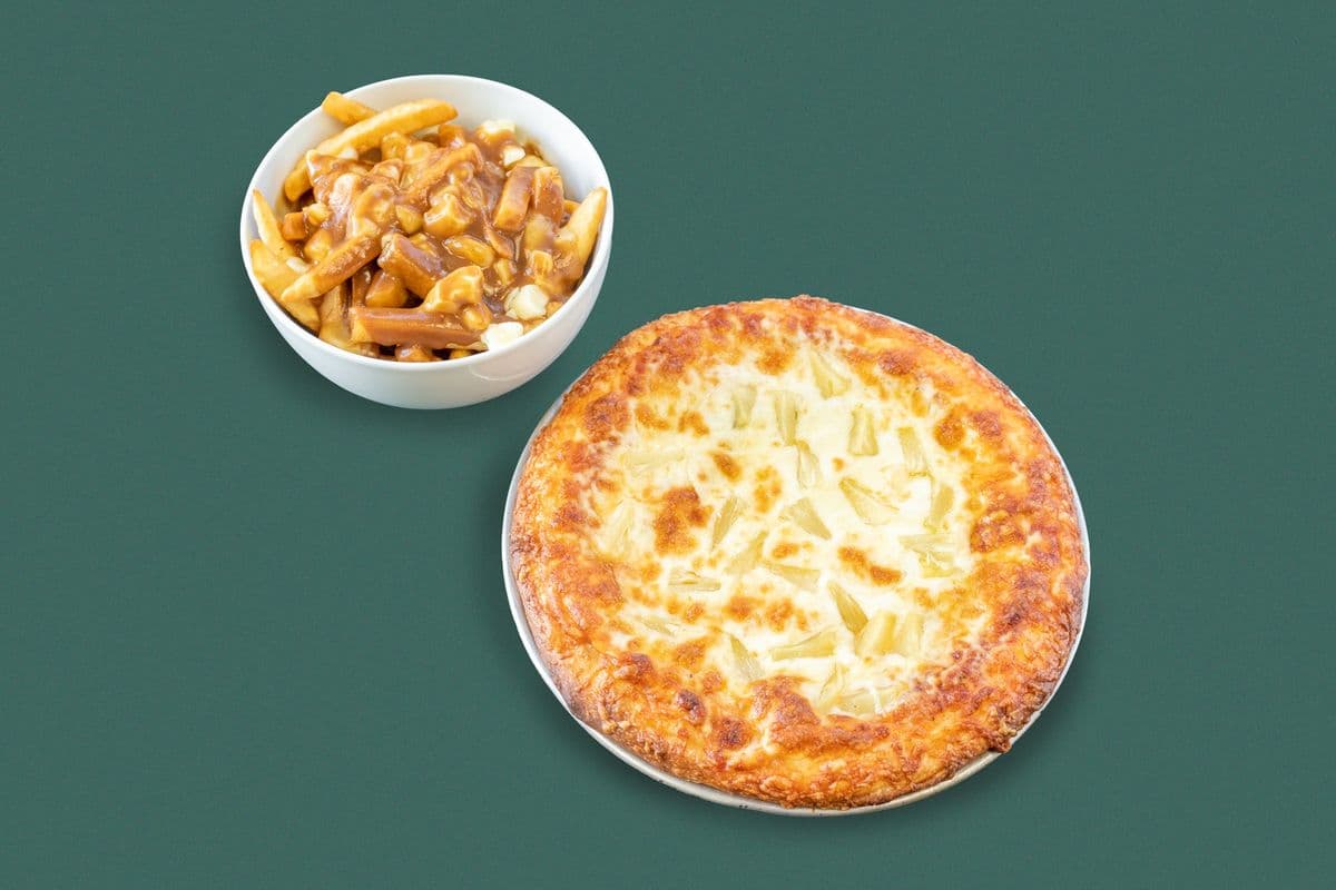 Small Pizza with One Topping Plus Poutine