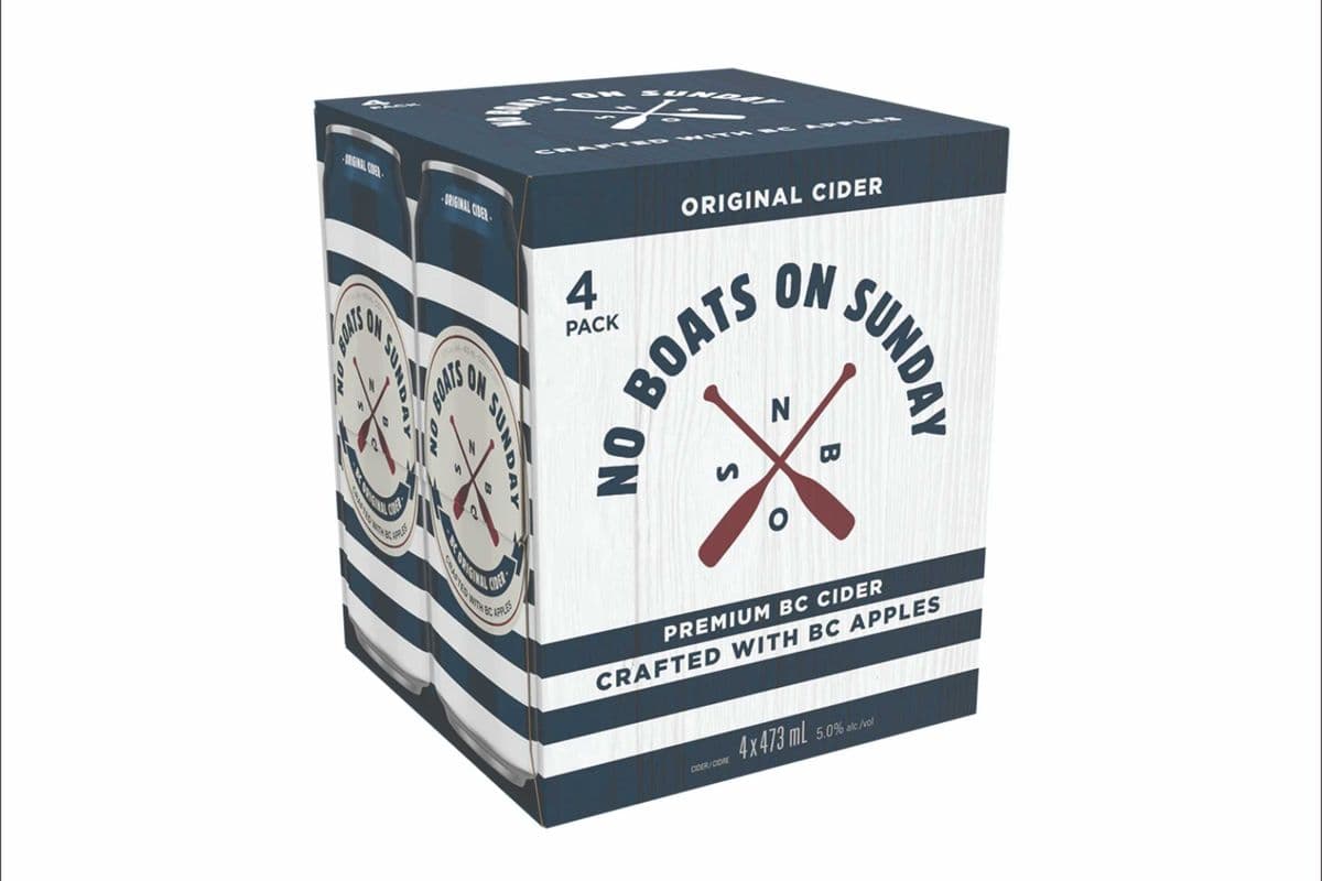 No Boat On Sunday 100% BC Cider (4 Pack) (4 x 473ml)