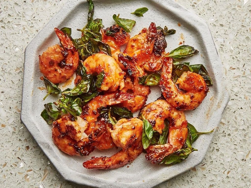 Spicy Basil Prawn