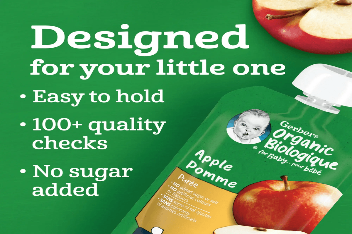 Gerber Organic Puree - Apple Baby Food (128 ml)
