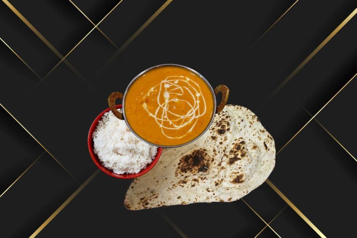 Shahi Paneer, Rice, and One Naan