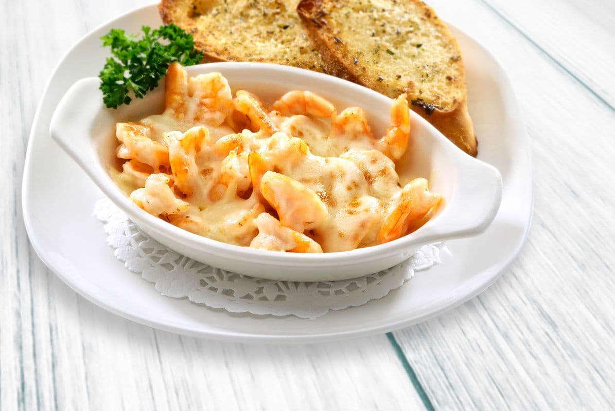 Crevettes au gratin / Shrimp au gratin