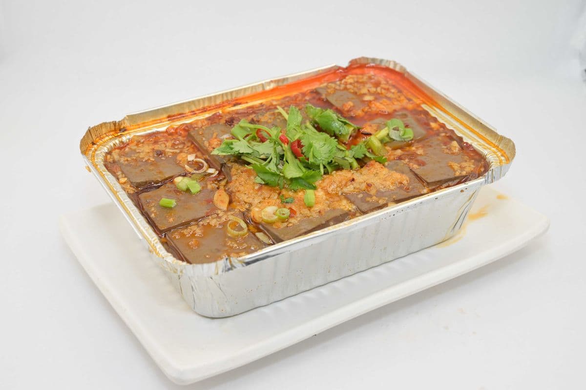 Tin Foil Blood Tofu 锡纸血豆腐