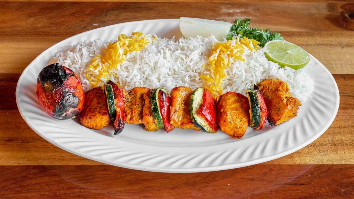 Salmon Fish Kebab Dish
