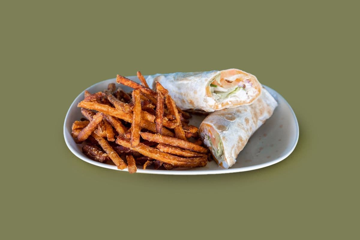 56. Chicken and Bacon Wrap w/ fries
