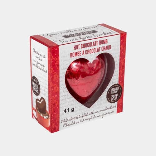 Chocolat au lait belge avec mini guimauves / Hot Chocolate Bomb Valentine's Day Gift