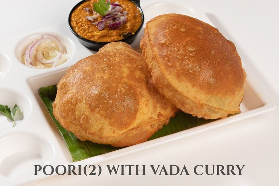 Poori (2) with Vada Curry