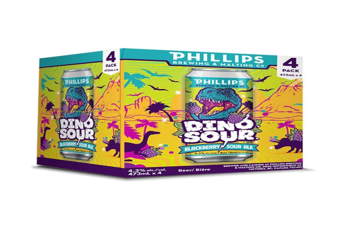 PHILLIPS DINOSOUR BLACKBERRY SOUR 4 CANS (1 x 4 CANS)