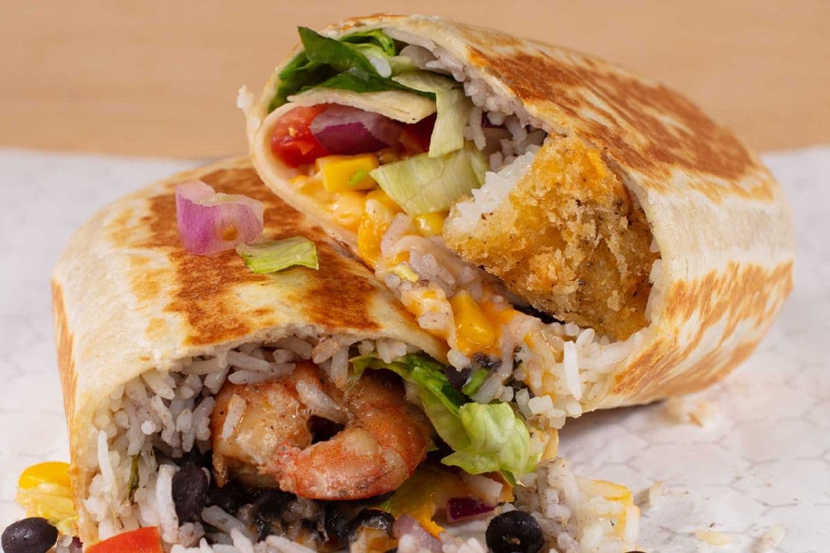 Pan Seared Shrimp and Fish Burrito