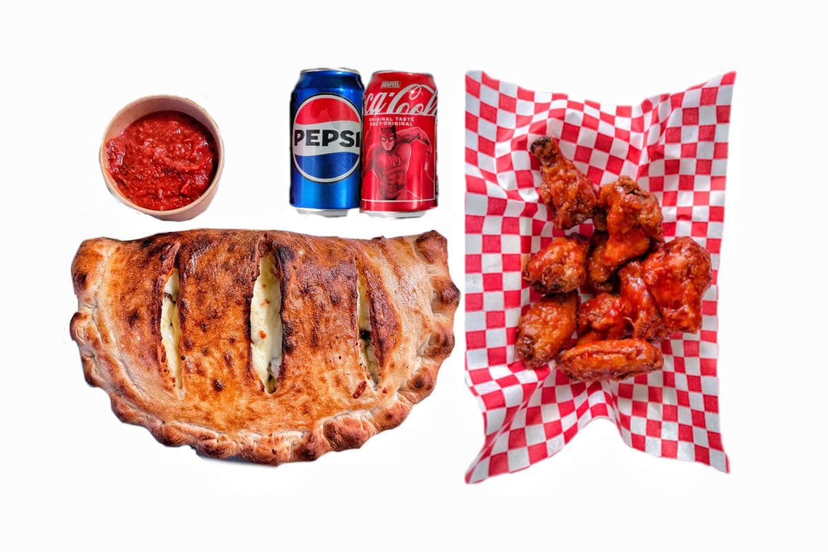 Small Three-Topping Panzerotti 10 Wings 2 Pops