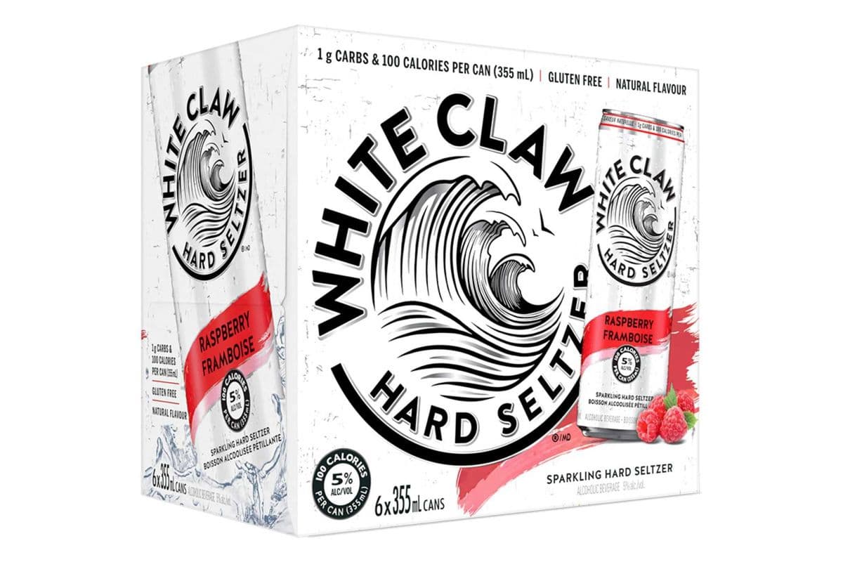WHITE CLAW RASPBERRY 6PK CANS***ON SALE NOW***SUMMER SAVINGS*** (1 x 6PK)
