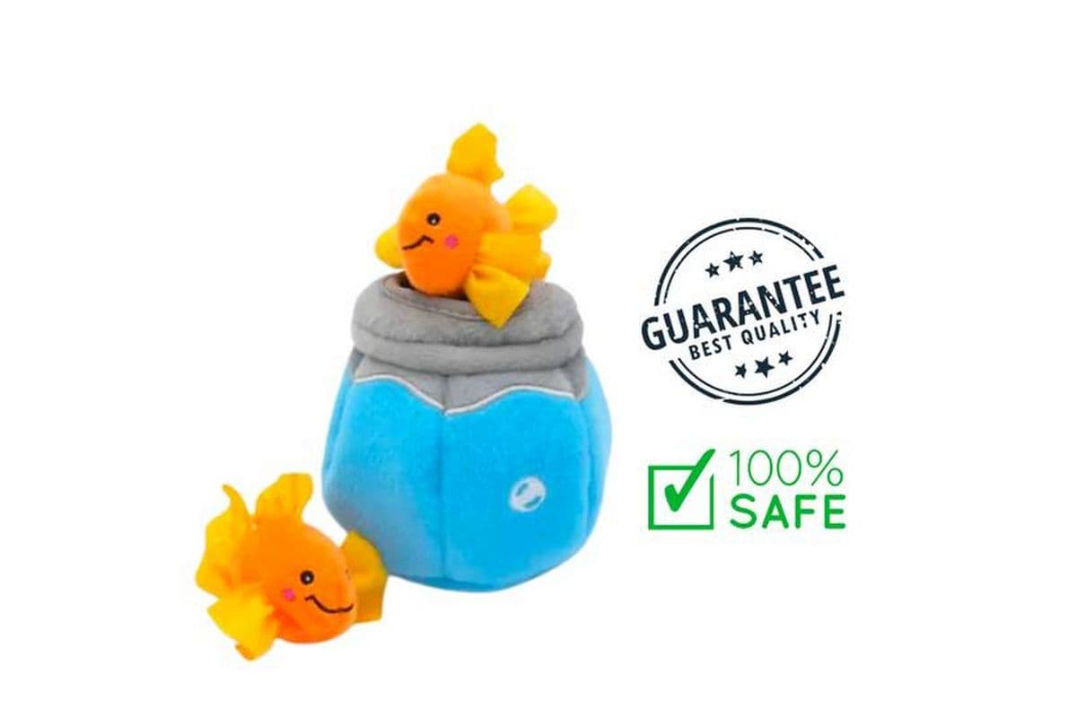 ZippyClaws Burrow Fish In Bowl Cat Toy