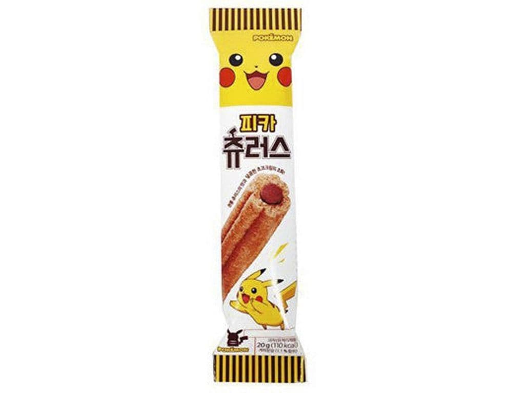 Pikachu Churros Korean Chocolate Cream Filled Crispy Cinnamon Dough Snack 20g
