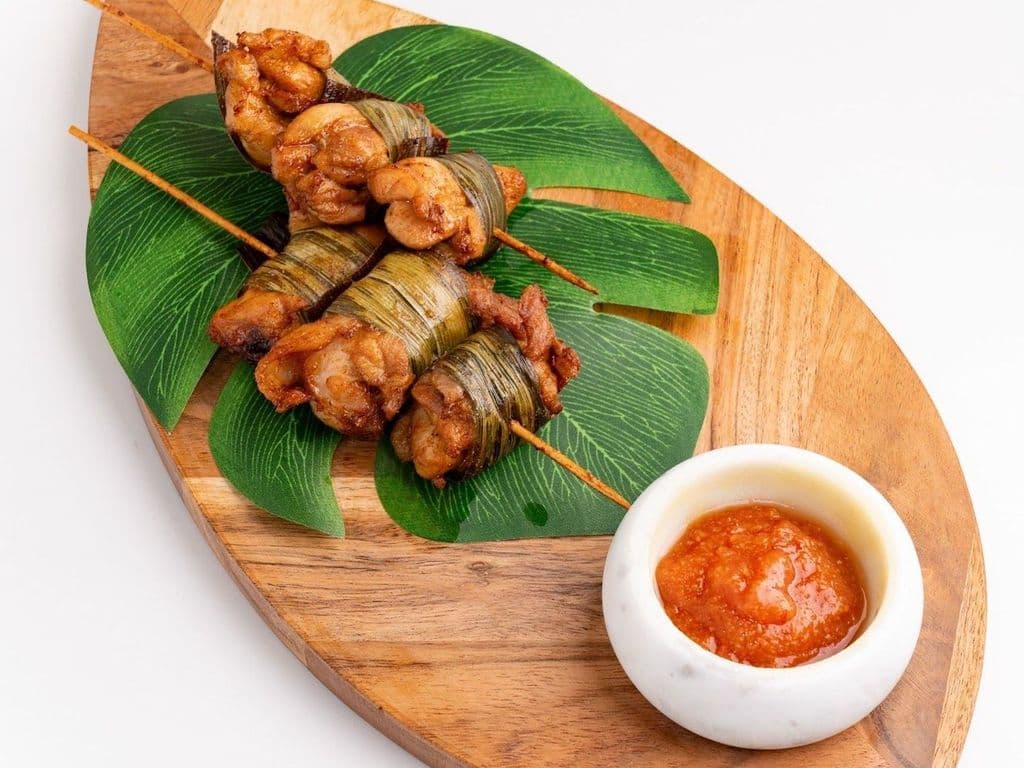A5. Pandan Leaf Chicken (2 skewers) 香蘭燒雞 *NEW ITEM*
