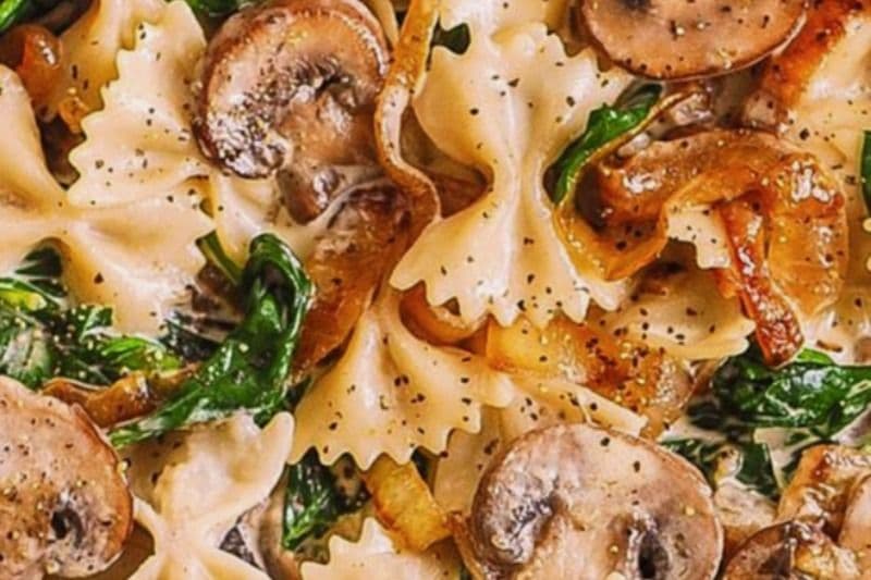 Vegan Sundried Tomato Mushroom Farfalle