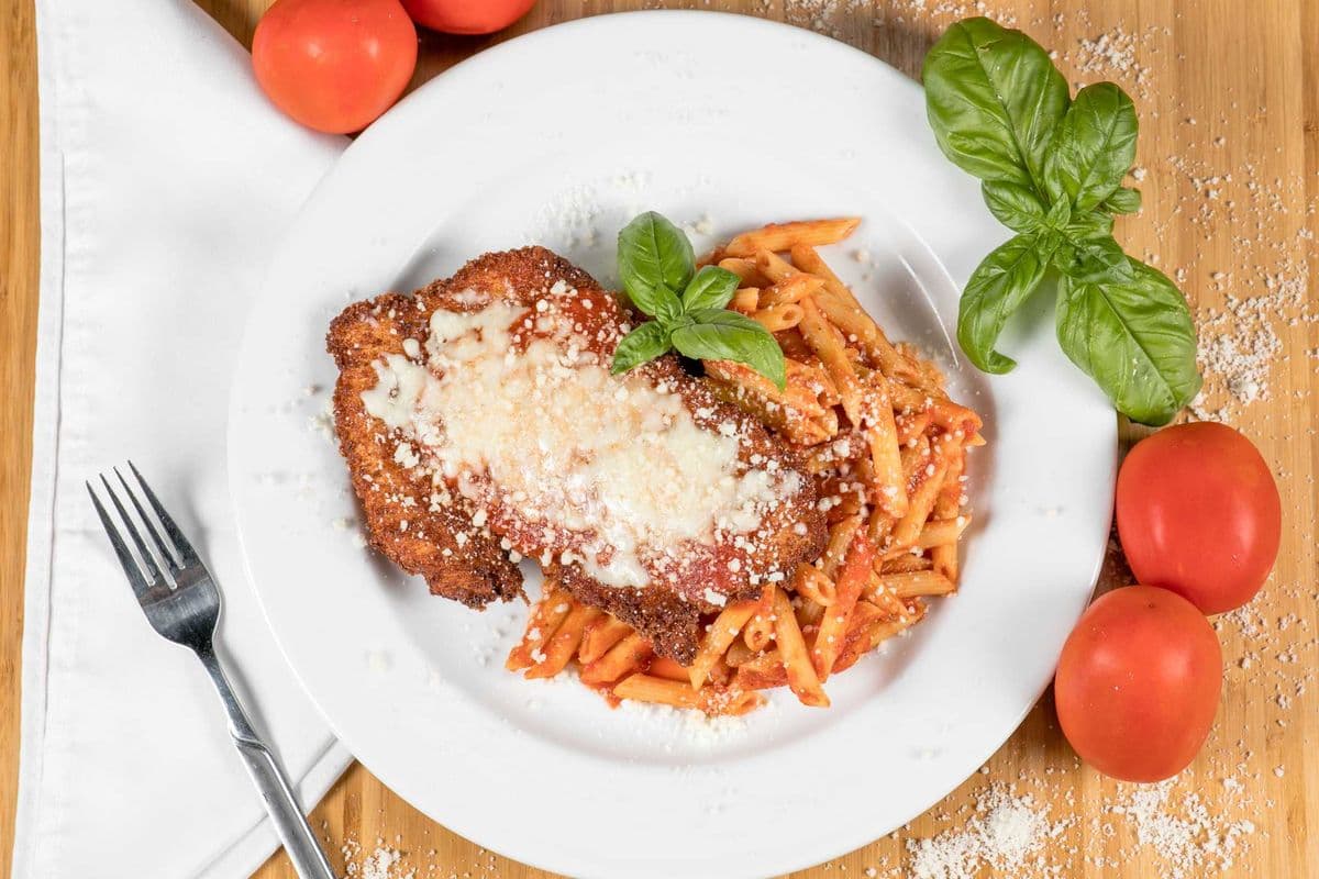 Chicken Parmigiana with Side Pasta