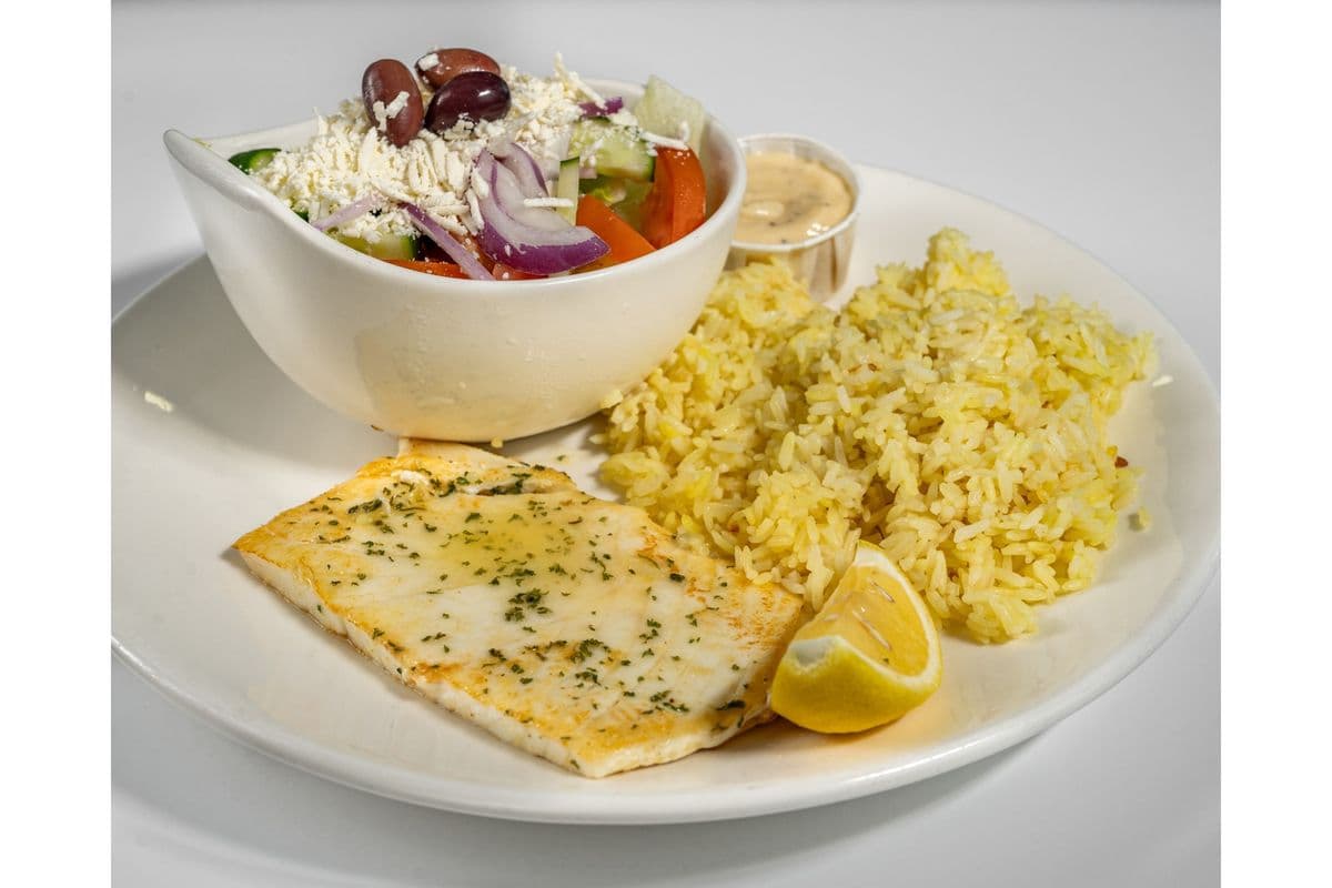 Grilled Halibut and Rice