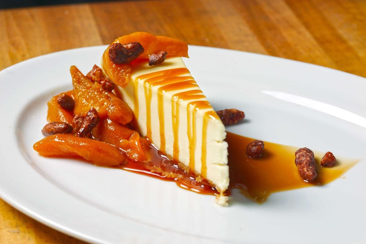 Peach and Praline Cheesecake