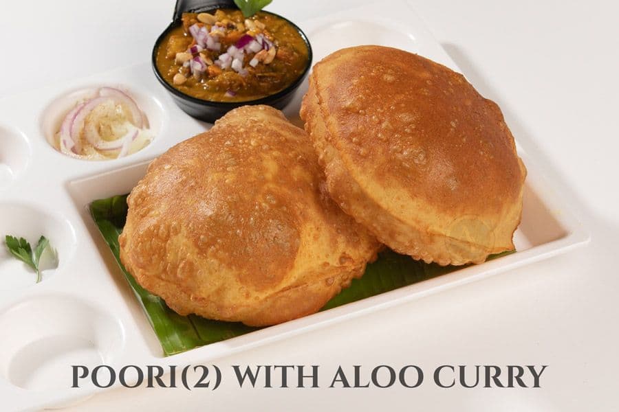 Poori (2) with AlooCurry