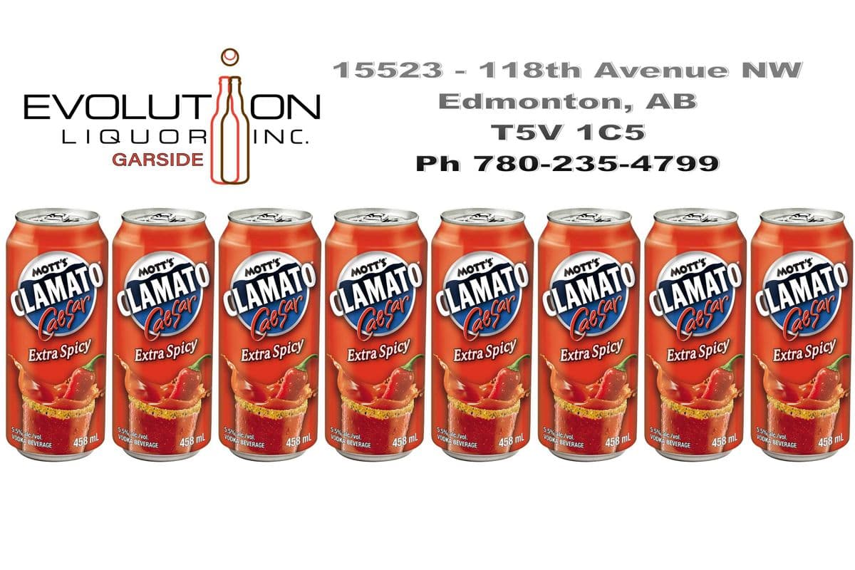 Mott's Clamato Caesar Extra Spicy C458-08 (8 x 458 ml Can)